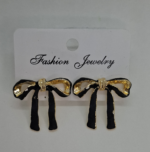 Black bow earrings