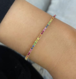 Multicolour tennis bracelet - Image 2