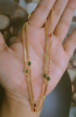 Round shaped coloured stone chain 24 inches - Image 2