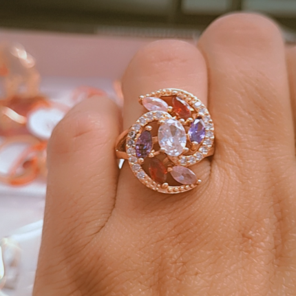 Big colourful diamond ring