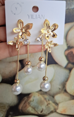 Statement two flowers earring - Image 2