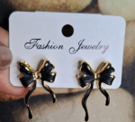 Black Bow Earring