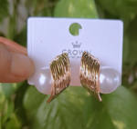 Pearls n Gold statement earring