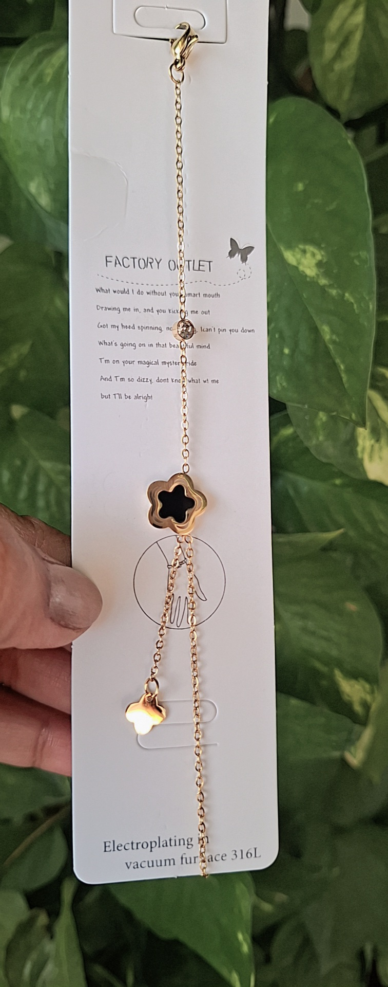 Snapchat-1258561990 Single Clover chain bracelet - Image 1