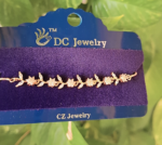 Delicate flower chain bracelet CZ