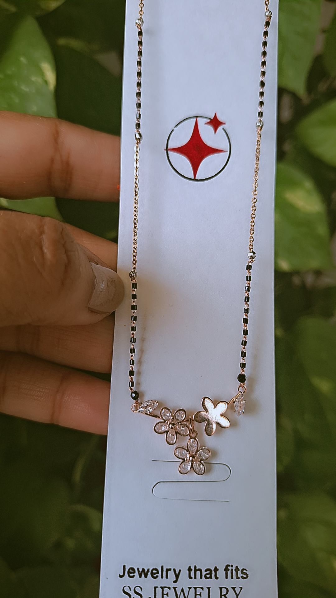 Snapchat-1361509211 Flower pendent Mangalsutra - Image 1