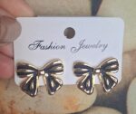 Black bow earring