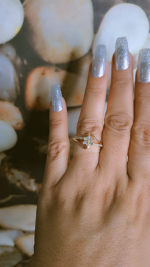 Flower shaped diamond ring