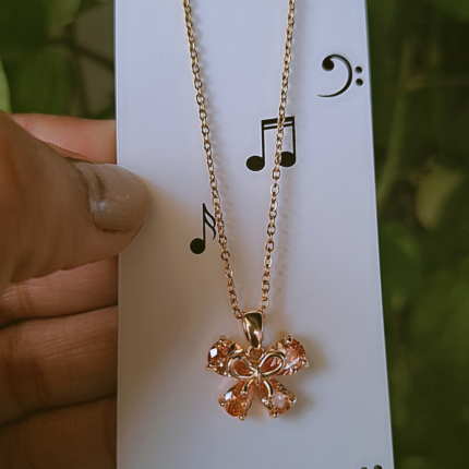 Orange Butterfly  chain pendent