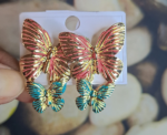 Two colour butterfly earrings