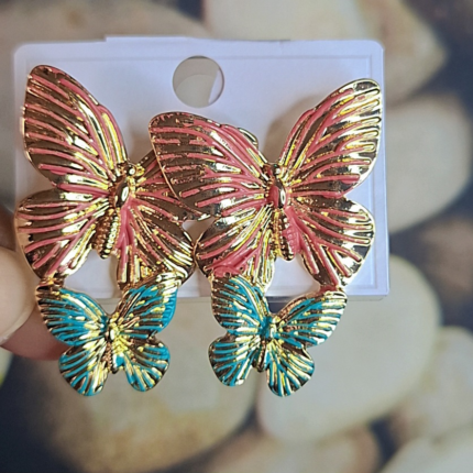Two colour butterfly earrings