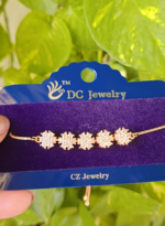 Flower chain bracelet CZ