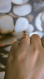 Single diamond ring in rose gold - Image 2