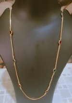 Round shaped coloured stone chain 24 inches