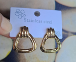 Small golden triangle earrings