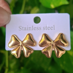 Golden bow earrings