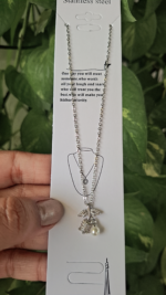 Silver Fallen Rose Chain Pendent