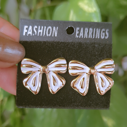White butterfly earring