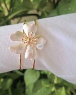 White flower broad bracelet
