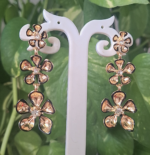 black and gold flower earrings