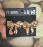 golden bow earrings