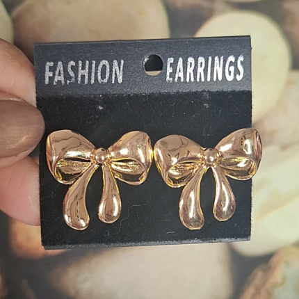 golden bow earrings