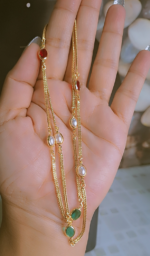 Oval shaped coloured stone chain 24 inch - Image 2