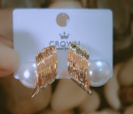 Pearls n Gold statement earring - Image 2