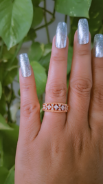 Rose gold mini diamonds ring - Image 2