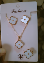 White big clover set with ring - Image 2