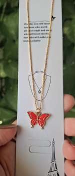 Red Butterfly Chain Pendent