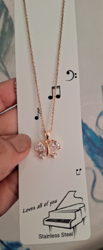 White Stone Butterfly Chain Pendent - Image 2