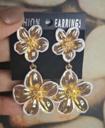 white flower earrings